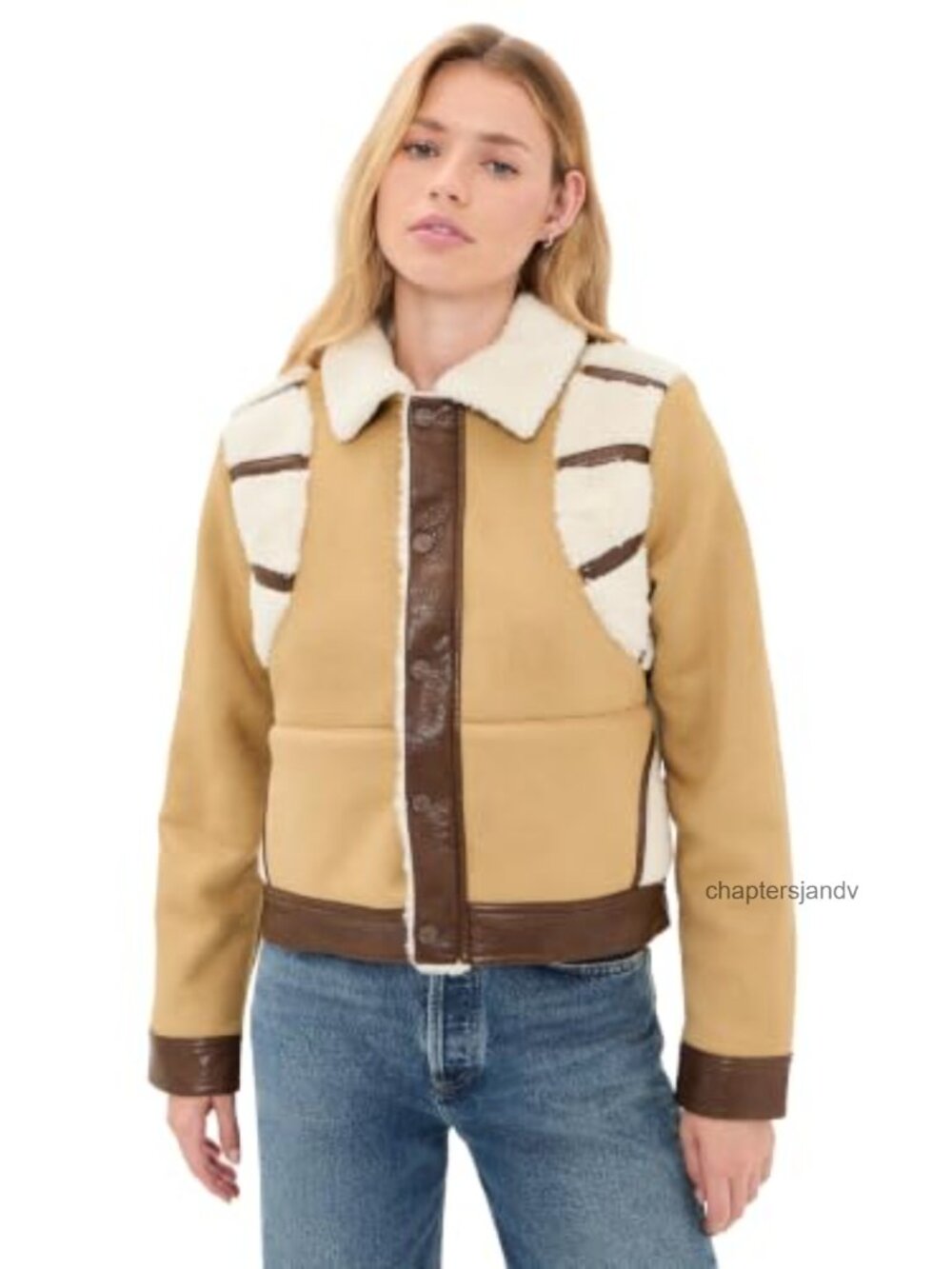 The Tripper Puffer Jacket Heavyweight Faux Suede Long Sleeve Snap Placket